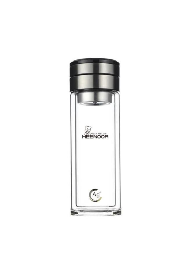 Heenoor Xinnuo Antibacterial Glass Cup Double-layer Tea Separation Cup High-end Men's Tea Brewing Car Water Cup Xn-7095k 320ml - Image 4