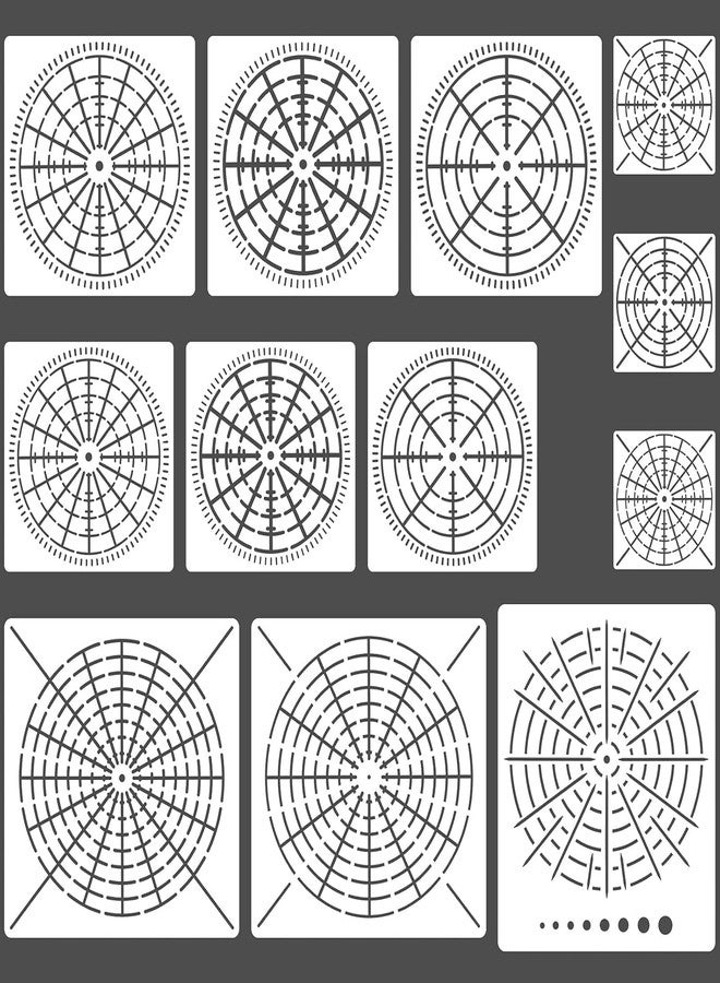 DEVASYA CRAFTS 12 Pieces Mandala Dot Painting Stencils 3.5|5.1|5.8|7.9 in Reusable Stencils Segment Mandala Template for DIY Wall Tile Paper Fabric Glass Metal Art|4 Sizes - Image 1