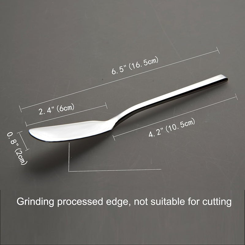 IMEEA Butter Knife Stainless Steel Butter Knife Spreader 6.5-Inch Cheese Spreaders, Set of 4 - Image 3