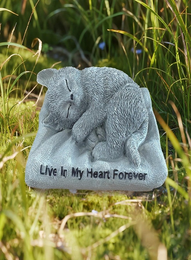 Suproamgo Cat Memorial Stones Grave Markers Outdoor Tribute Statue-Pet Cat Memorial Figurine Sympathy Gifts Garden Stone (Sleeping Angel cat) - Image 5