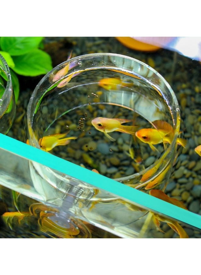 Acrylic Aquarium Fish Tank Adjustable Circle Ring Fish Feeding Floating Food Dish Protection Cover Tray Feeder - Image 3