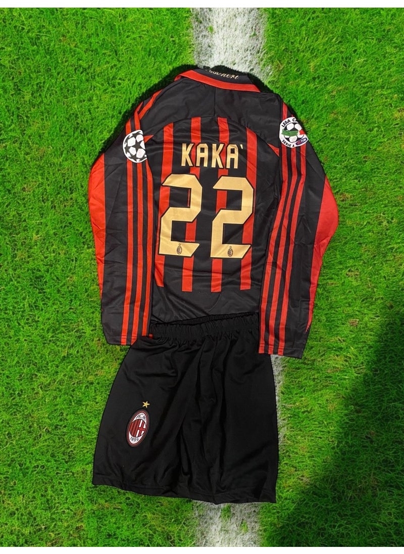 North Stand - Nostalgic Legend Milan Kaka Long Sleeve Kids Jersey - Image 1