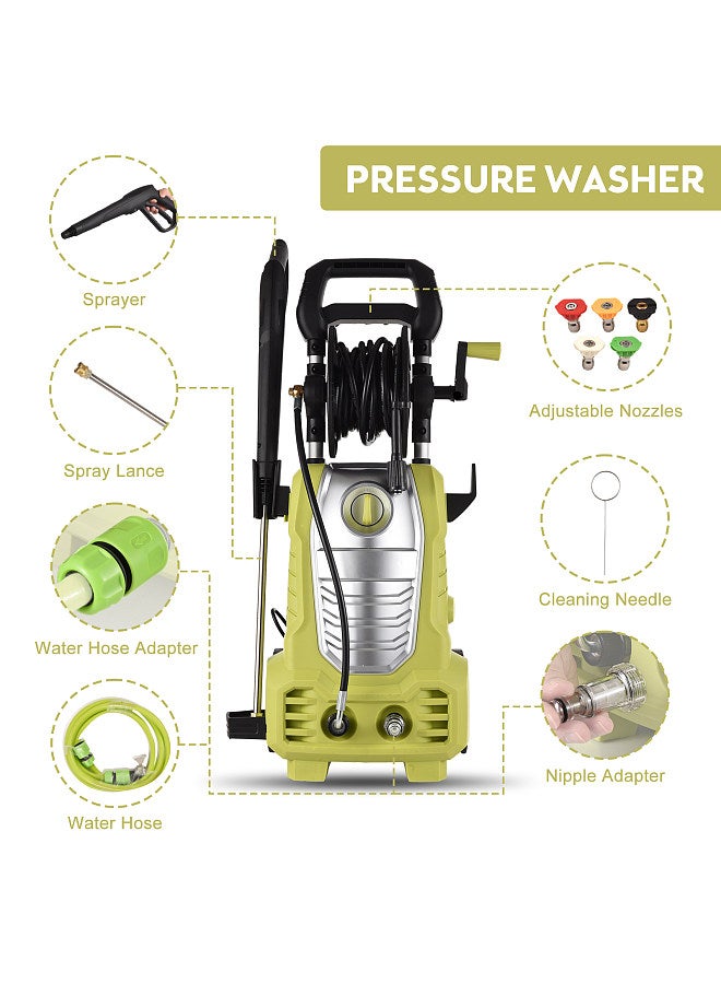 Electric Pressure Washer 2000W 2393 Max. PSI High Pressure Power Washer with 5 Nozzles / 33ft Hose / 16.4ft Power Cord Best for Homes/Cars/Driveways/Patios/Floor Cleaning  - Image 4