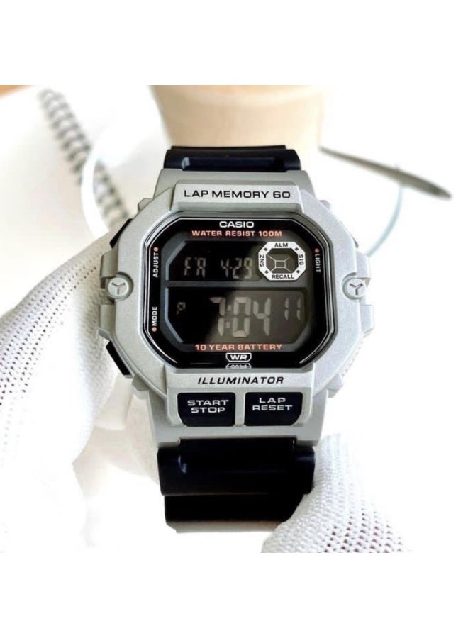 كاسيو ساعة كاسيو الرقمية للرجال WS-1400H-1BV – سوار راتنج أسود، مقاومة للماء حتى 100 متر، ساعة توقيت ومنبه - Image 3