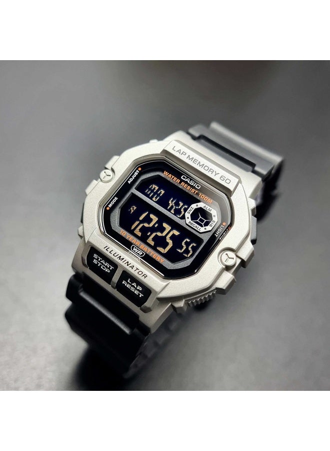 كاسيو ساعة كاسيو الرقمية للرجال WS-1400H-1BV – سوار راتنج أسود، مقاومة للماء حتى 100 متر، ساعة توقيت ومنبه - Image 5