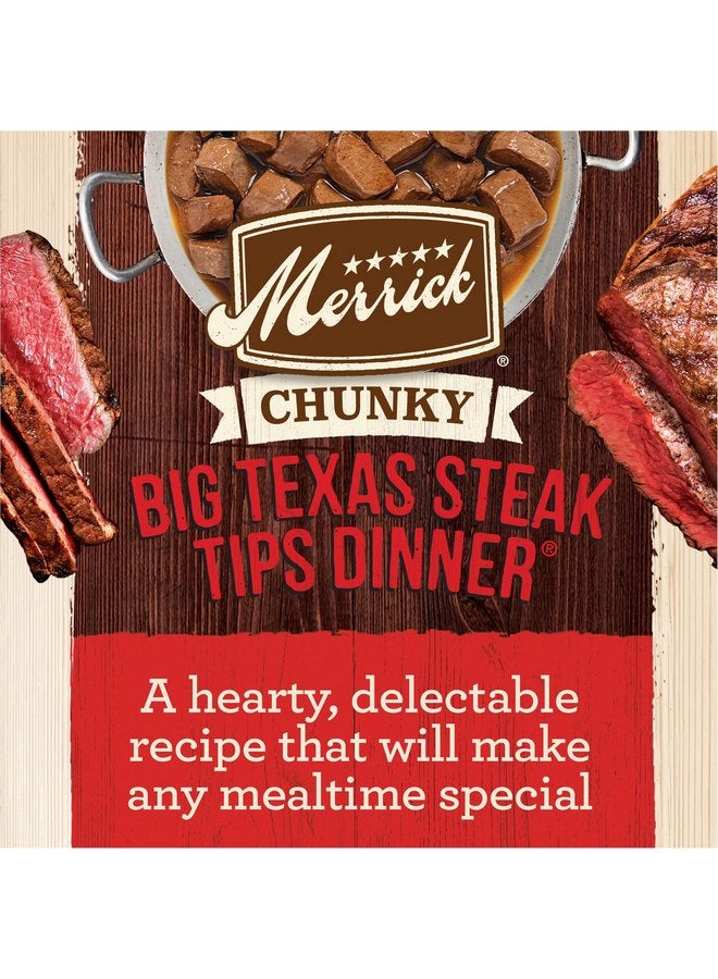 ميريك طعام معلب للكلاب من Merrick Chunky Grain Free Premium And Wholesome، لحم حقيقي، شرائح لحم تكساس كبيرة - (عبوة من 12 علبة) 12.7 أونصة - Image 1