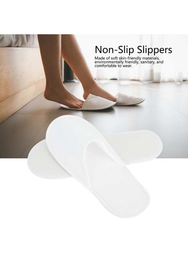 High Thickness White SPA Hotel Luxury And Comfortable Slippers, Fabric Cotton Non-Slip Closed Toe Shoes Eco Friendly Disposable Fit Size for Men And Women