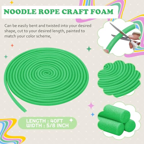 Frienda 58 Inch x 40 Ft Dark Green Foam Noodles for Crafts Versatile Pool Noodles Foam Tubes Cylinder Rods for Modeling DIY Arts and Crafts Supplies - Image 3