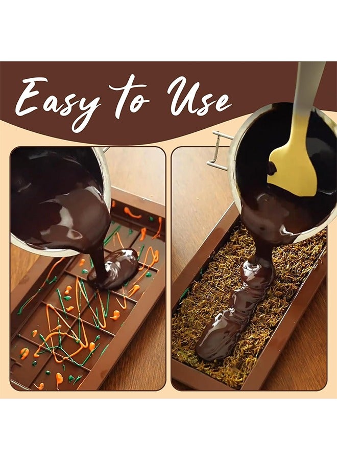 2 Pack Deep Chocolate Bar Molds , Deep Large and Thick Silicone Chocolate Bar Molds for Stuffed Bar, Big Chocolate Candy Bar Mold for Filling Knafeh Pistachio Chocolate Bar - Image 2