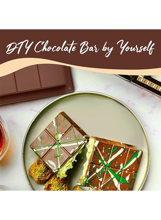 2 Pack Deep Chocolate Bar Molds , Deep Large and Thick Silicone Chocolate Bar Molds for Stuffed Bar, Big Chocolate Candy Bar Mold for Filling Knafeh Pistachio Chocolate Bar - Image 5