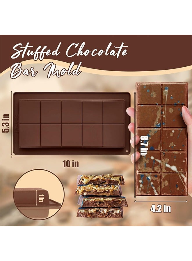 2 Pack Deep Chocolate Bar Molds , Deep Large and Thick Silicone Chocolate Bar Molds for Stuffed Bar, Big Chocolate Candy Bar Mold for Filling Knafeh Pistachio Chocolate Bar - Image 4