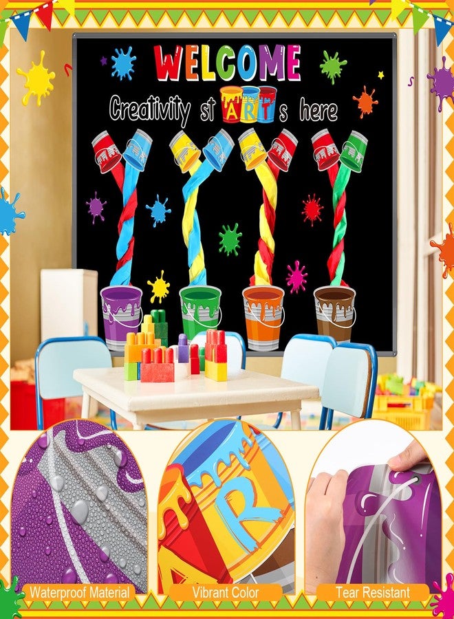Epakh Painting Art Bulletin Board Set Painting Art DIY Classroom Decorations 3D Paper Cutouts for Back to School Preschool Elementary Summer Window Chalkboards Wall Door Decor - Image 3