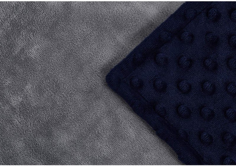 RelaxBlanket 40''x60'' Duvet Cover for Weighted Blanket | Premium Super Soft Minky Dot | Grey/Navy - Image 3