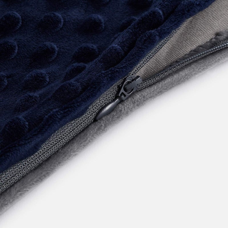 RelaxBlanket 40''x60'' Duvet Cover for Weighted Blanket | Premium Super Soft Minky Dot | Grey/Navy - Image 5