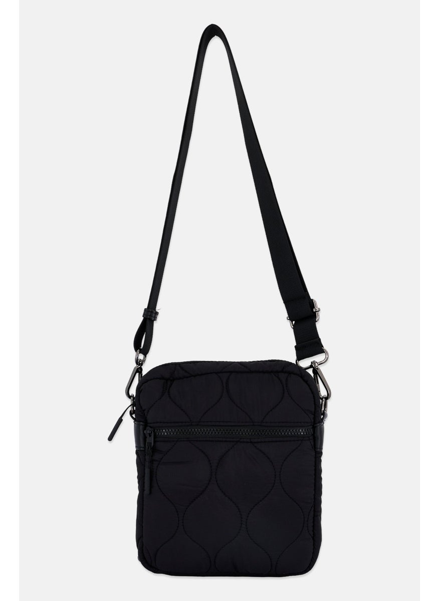 Danskin Women Textured Crossbody Bag 25 H x 22 L x 5 W cm, Black  - Image 2