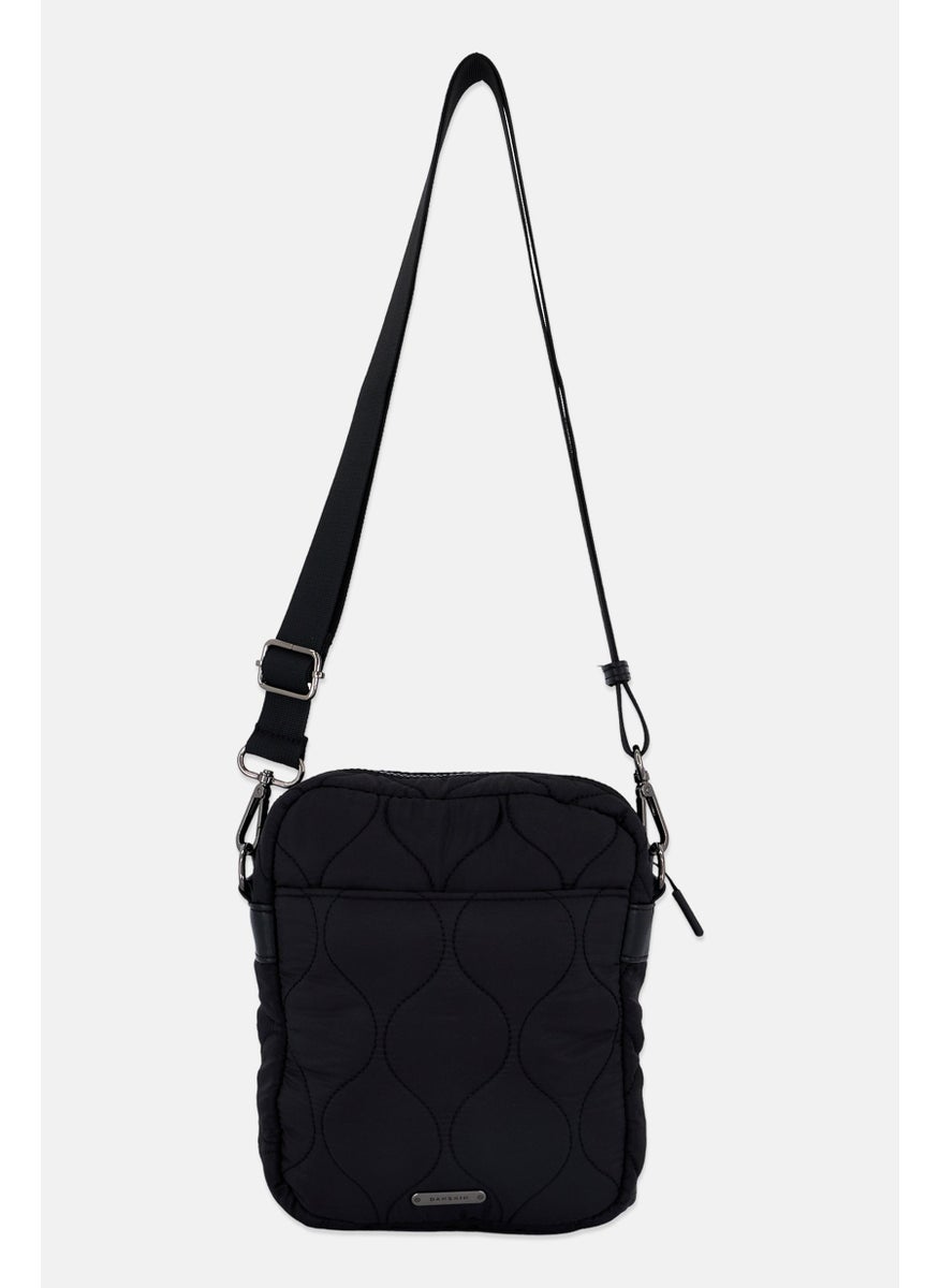 Danskin Women Textured Crossbody Bag 25 H x 22 L x 5 W cm, Black  - Image 1