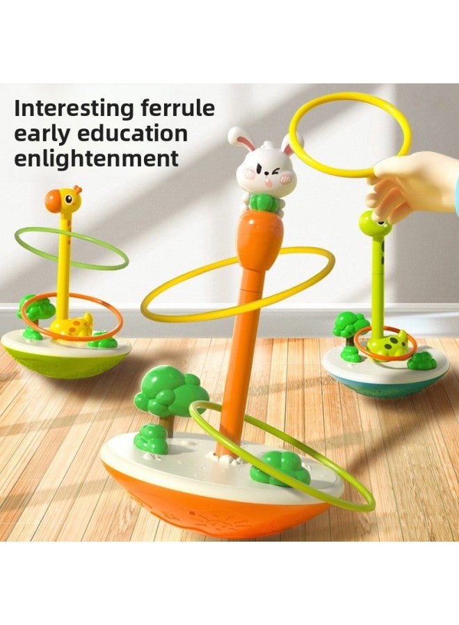 Parent-Child Interactive Throwing Ring Ring Tower Indoor Outdoor Kindergarten Kids Game Children's Toys-Specifications:Dinosaur☆Shake Tumbler Model [18 Circles] Adjustable Height - Image 2