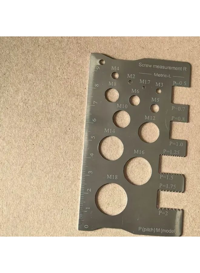 مقياس براغي من الفولاذ المقاوم للصدأ 304 مع قياس دقيق لخطوة الخيط - أداة صناعية متينة - Image 1