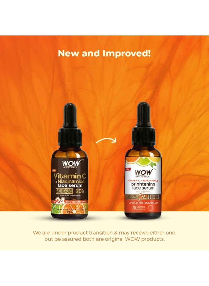 WOW Skin Science Brightening 20% Vitamin C Face Serum | Boost Collagen and Elastin for Anti aging, Skin Repair | For Dark Circles, Fine Lines | Glowing Skin | Hydrates | 30 ml - Image 3