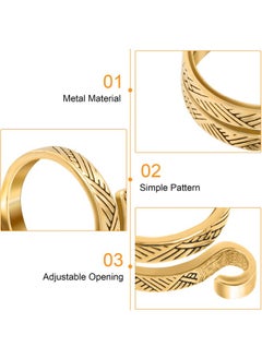 ANCIRS Knitting Crochet Loop Ring For Fingers, Adjustable Crochet Tension Ring, Metal Open Yarn Guide Finger Holders, Knitting Thimbles For Crochet (4 Pack Gold)  - Image 1