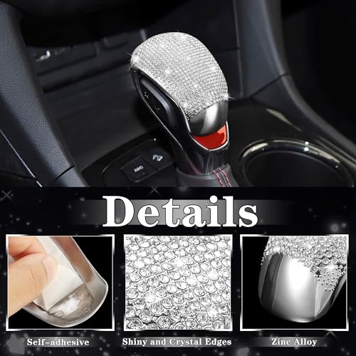 TOMALL Bling Gear Shift Knob Cover Compatible with Chevy Equinox Malibu XL Shifter Panel Cover Trailblaze Blazer Shift Gear Lever Cover Trim Crystal Bling Decorations for Car Interior Accessories - Image 3