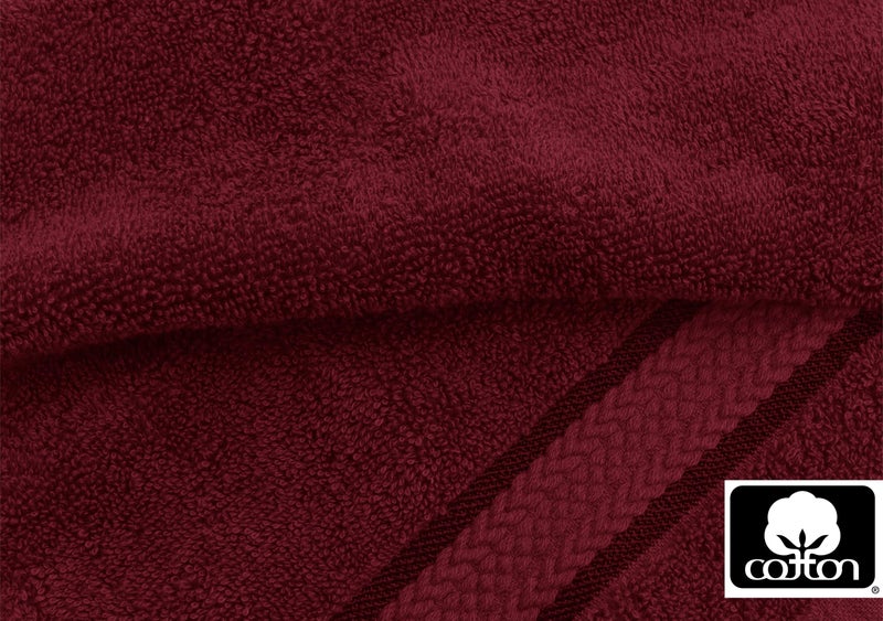 COTTON CRAFT Ultra Soft 6 Piece Towel Set - 2 Large Bath Towels, 2 Hand Towels, 2 Washcloths - Absorbent 580 GSM Quick Dry Everyday Luxury Hotel Bathroom Spa Gym Shower Pool - 100% Cotton - Burgundy - Image 4