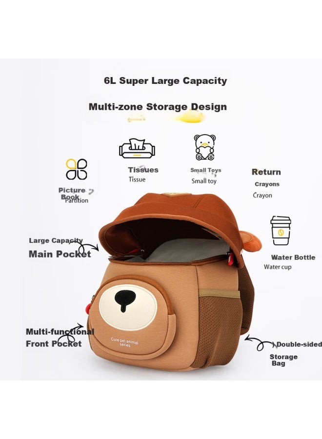 Germ Children's Backpack, Kindergarten Backpack, Ultra-light Elementary School Bag, Travel Backpack For Girls And Boys, Animal-themed Small Backpack, Keke Xiong - Image 3