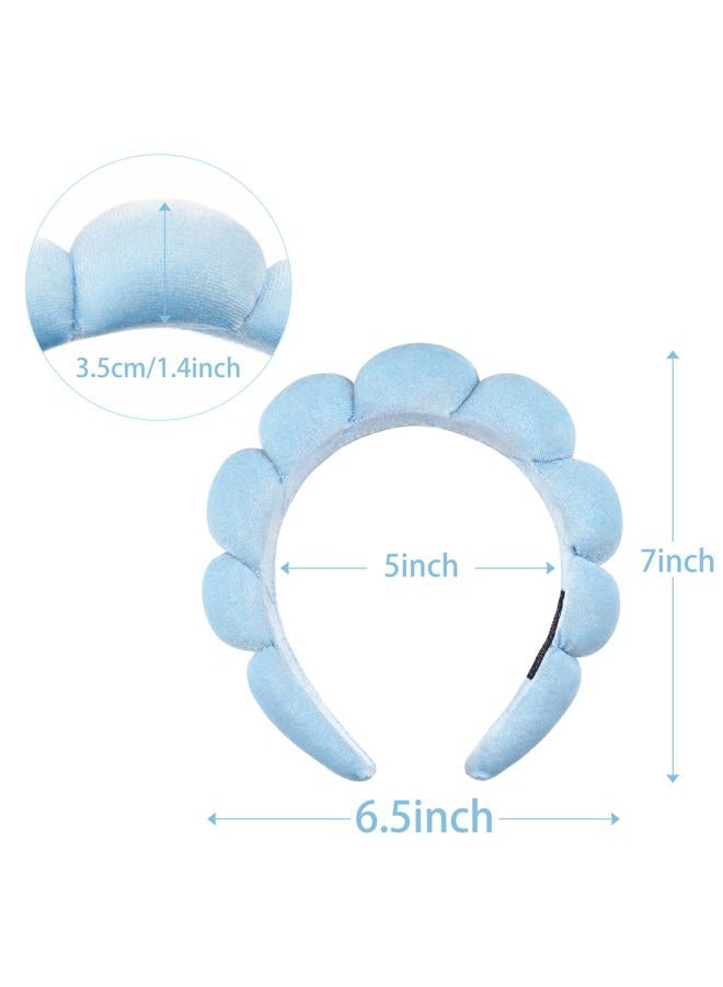 Ayesha Spa Headband for Women Sponge Headband for Washing Face Clouds Soft Hairband Makeup Headbands for Women Girls Shower Makeup Skincare (Blue) - Image 4