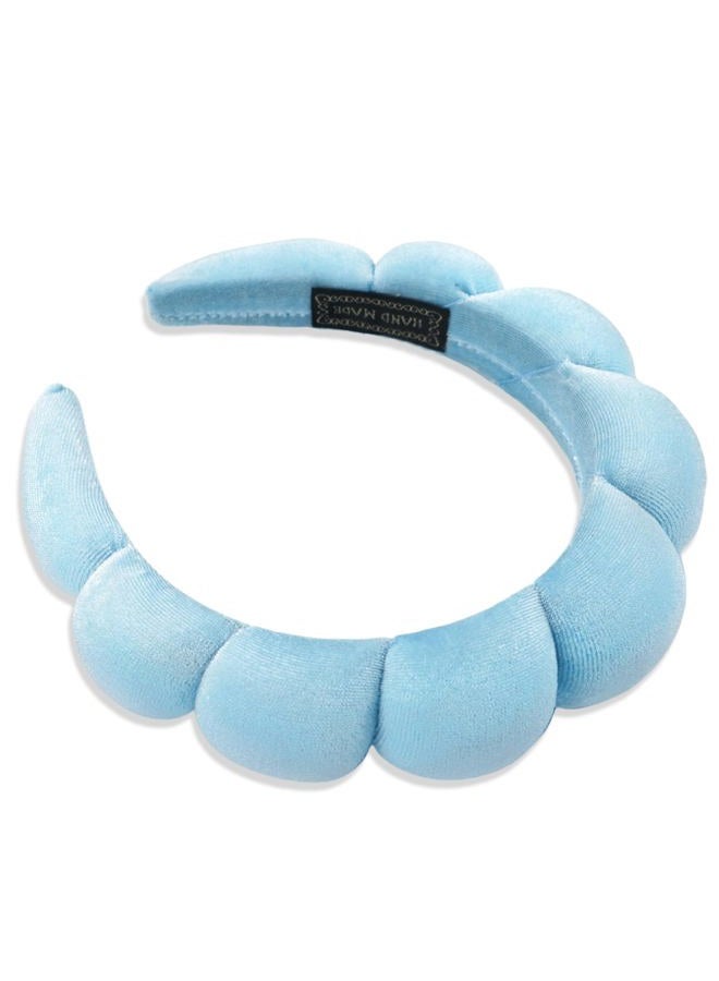 Ayesha Spa Headband for Women Sponge Headband for Washing Face Clouds Soft Hairband Makeup Headbands for Women Girls Shower Makeup Skincare (Blue) - Image 5