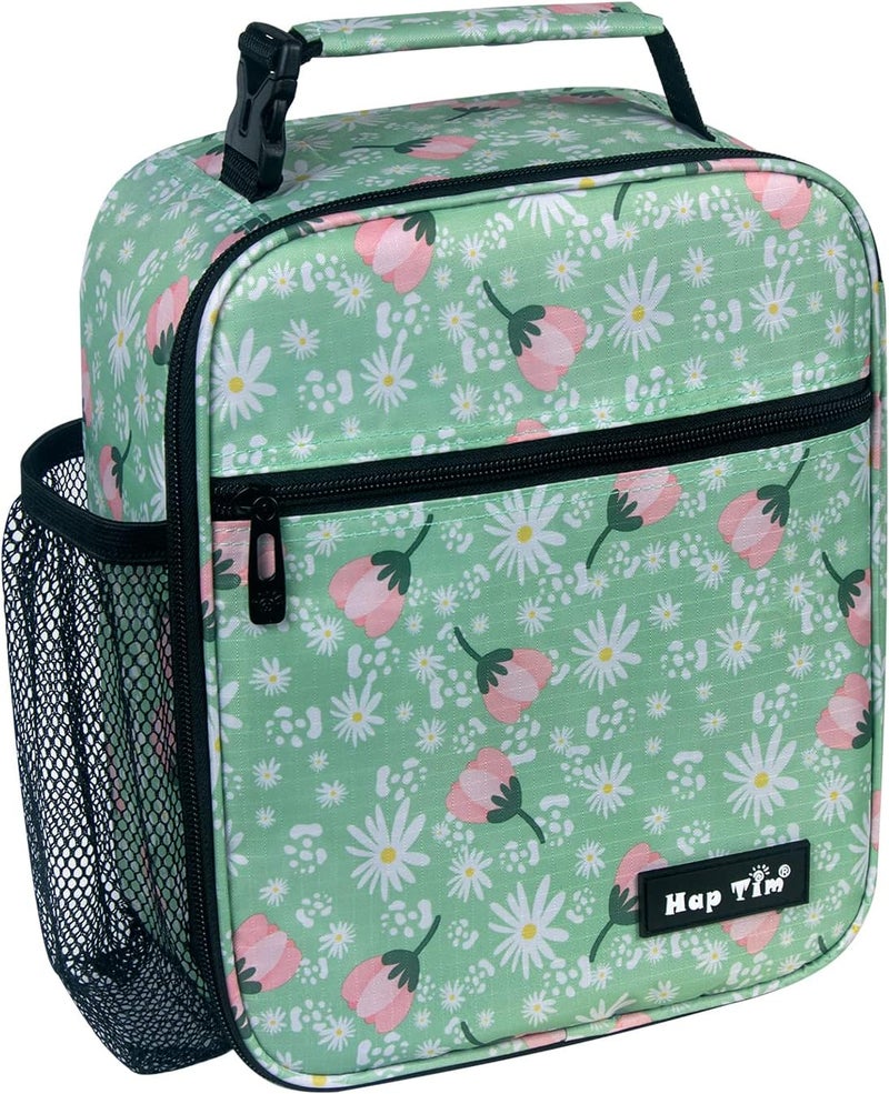 Insulated Lunch Bag Women, Reusable Lunch Box for Women & Men, Adluts Lunchbox for Office Work School, Portable Lunchbag, Green Floral（SA-18654-GF） - Image 1