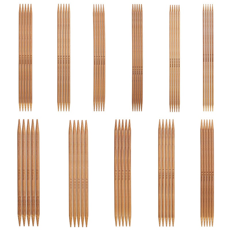 Zelphvt 55 Pcs Double Pointed Needles Set, Bamboo Knitting Needles in 11 Sizes 13cm/5.1in Double Pointed Needle for Beginners,Making Sweater,Scarf,Sock,Weave - Image 1