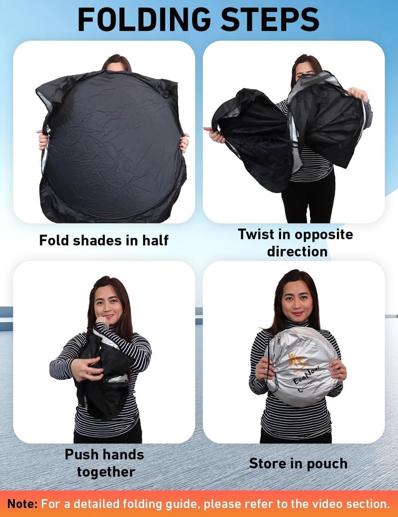 EcoNour Windshield Sunshade for BMW X2 2018–2023 | Custom Fit Front Window Sun Shade | Blocks Harmful UV Rays & Reduces Heat | Foldable Sun Visor with Storage Pouch - Image 5