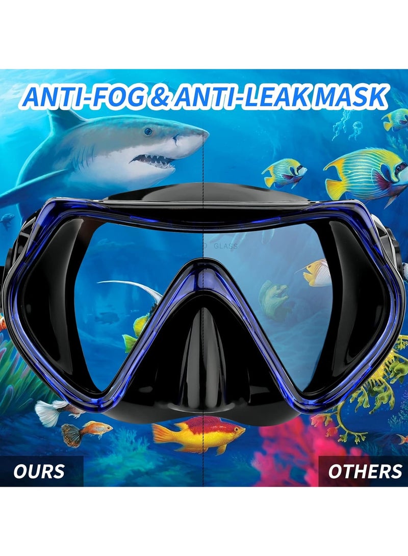 AROAQ Dry Snorkel Set Adults Professional,Anti-fog Diving Mask 180° Panoramic Ultra-Clear Snorkel Mask Anti-leak Diving Tube Set Free Breath Scuba Diving Goggle Adjustable for Men Women - Image 2