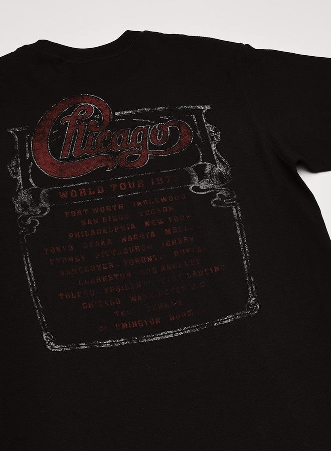 Old Glory Men's Chicago Tour '72 Logo Mens Soft T-Shirt Shirt, Black, X-Large - Image 4