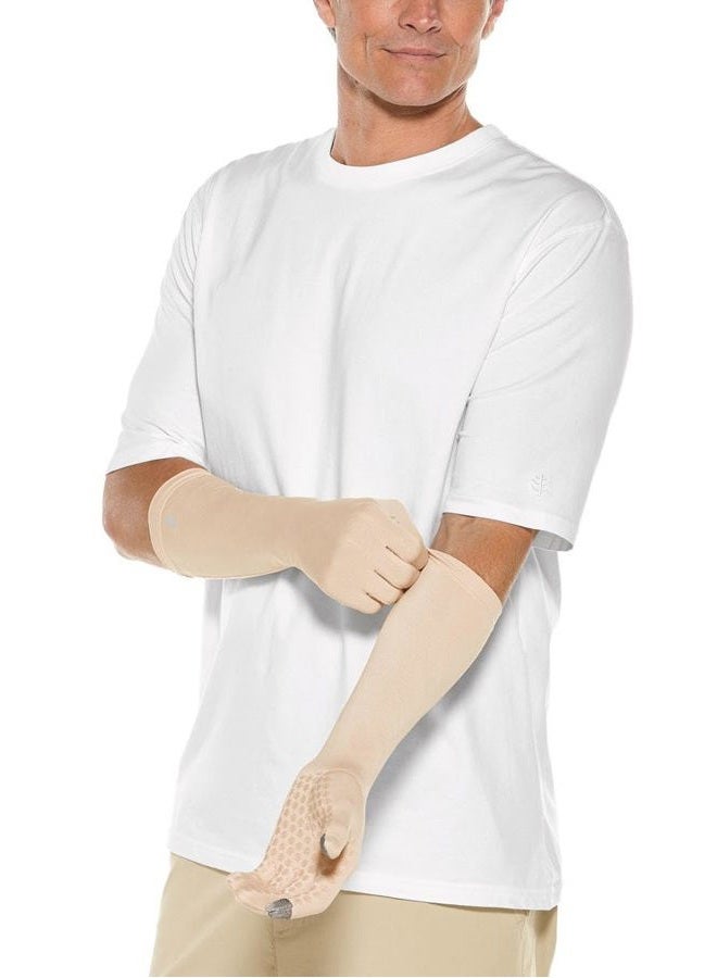 Coolibar UPF 50+ Unisex UV Mid-Length Sun Gloves - Sun Protective (X-Large- Beige) - Image 5