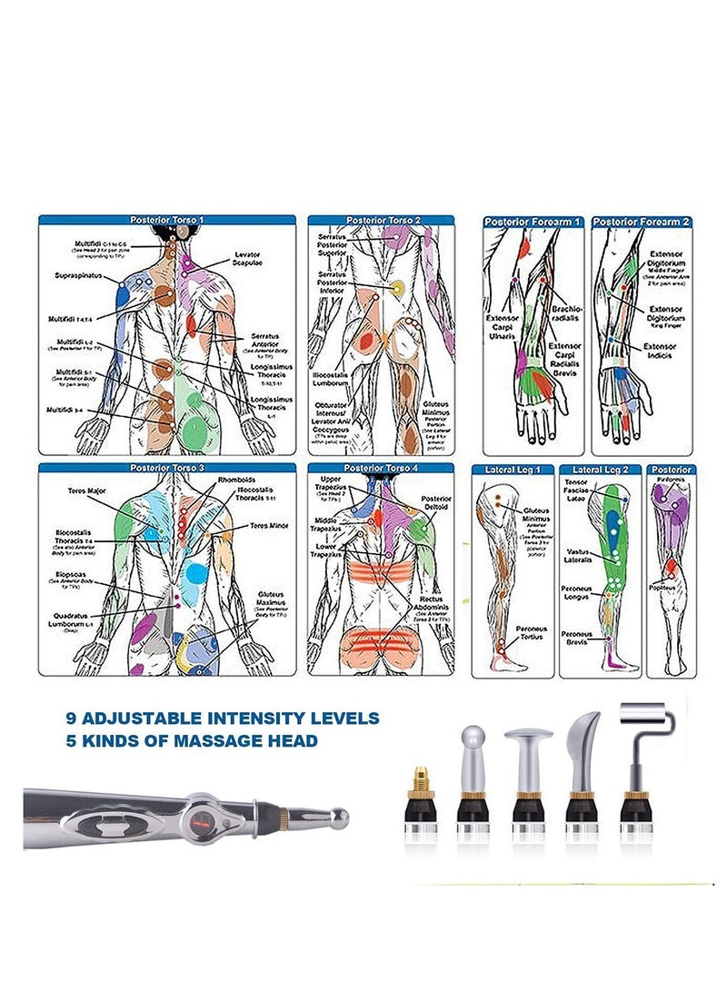 Acupuncture Pen Electronic Meridian Therapy Machine Energy Pens Massager Relief Pain Tools with 5 Massage Heads - Image 4