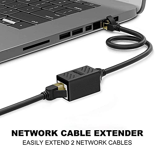 Dingsun RJ45 Coupler, Ethernet Extender, Female to Female Network Coupler Compatible Cat5 /Cat5e /Cat6 /Cat7 Ethernet Cable Extender Adapter (Black, 6Pack) - Image 2