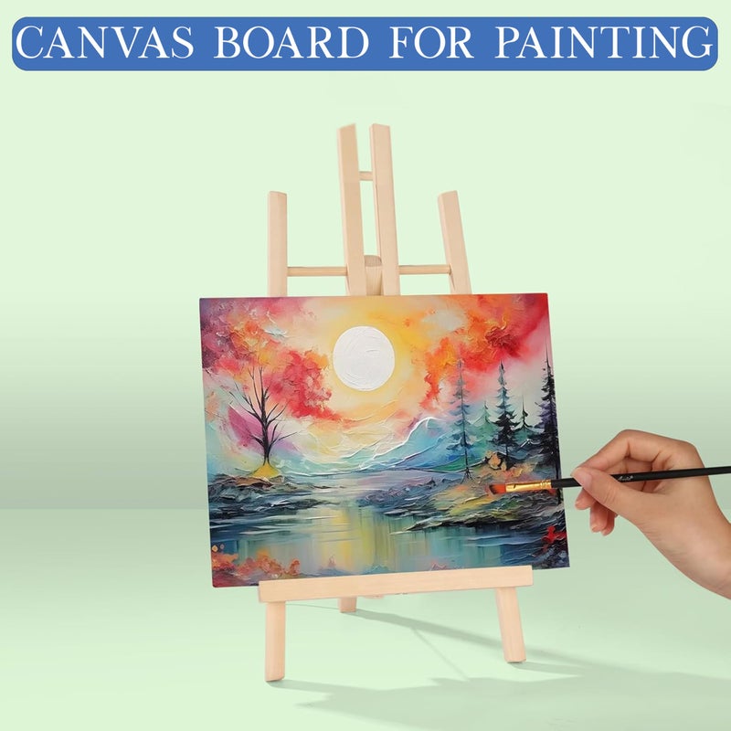 Eduway® Canvas Board for Painting- (8x10) | Premium Quality 7Oz Pre-Primed Cotton Canvas Board for Artists & Beginners | Ideal for Acrylic, Oil, Gouache, Pastels Colors (Pack of 1) (20x25 cms)/' - Image 4