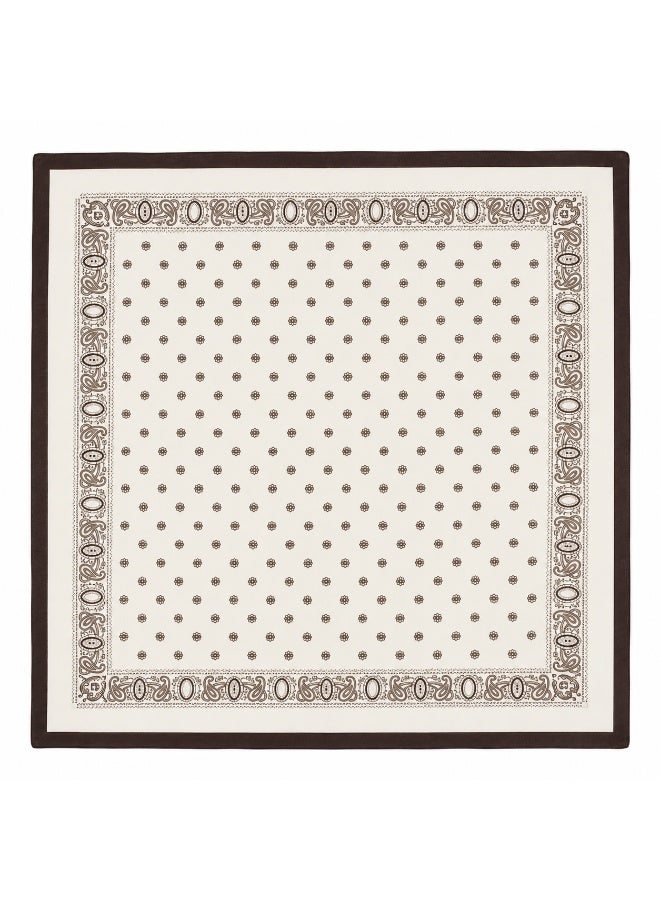 Women’s Satin Square Scarf, Soft Silky Head and Neck Wrap, 60 x 60 cm(White Paisley) - Image 3