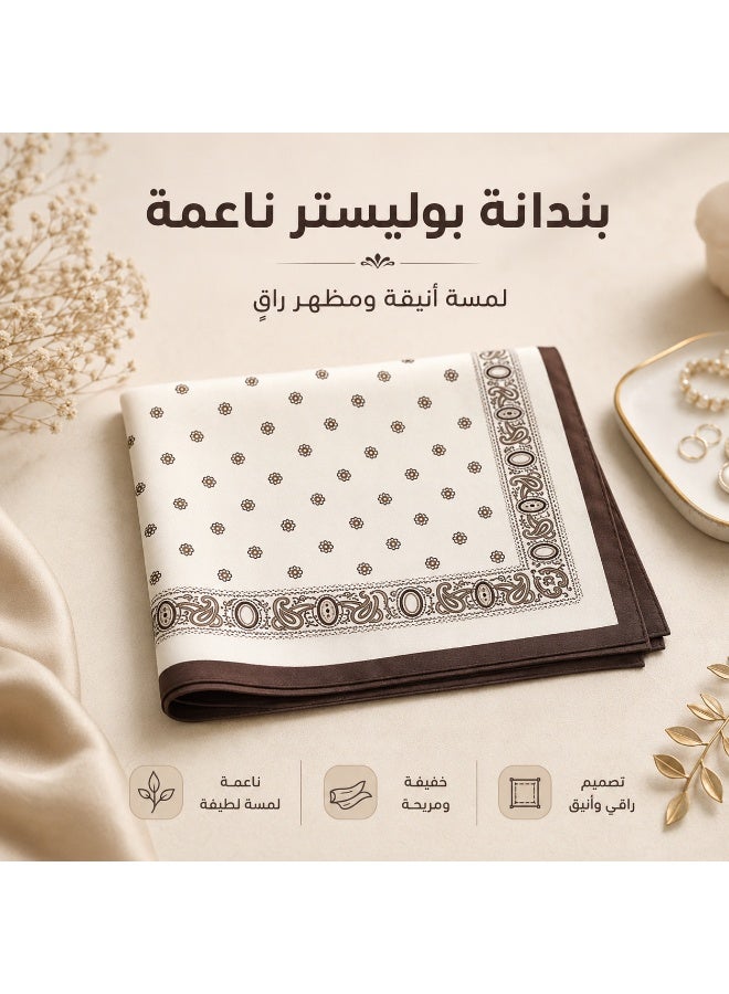Women’s Satin Square Scarf, Soft Silky Head and Neck Wrap, 60 x 60 cm(White Paisley) - Image 4