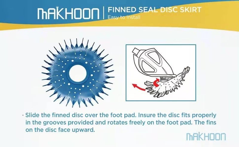 MAKHOON 4 Pieces Pool Cleaner Replacements Include W70329 Pool Cleaner Finned Seal W69698 Pool Cleaner Diaphragm W70327 Foot Pad Compatible with Zodiac Baracuda G2, G3, G4 Replace W69721 W72855 - Image 3