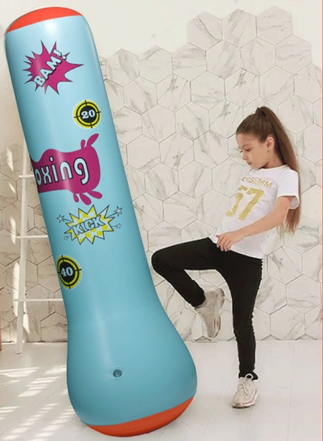 DUNISO Inflatable Boxing Column, 120cm PVC Kids Punching Bag Fitness Inflatable Boxing Bag for Karate, Taekwondo, Decompression Kick Speed Training Games for Kids and Adults - Image 4