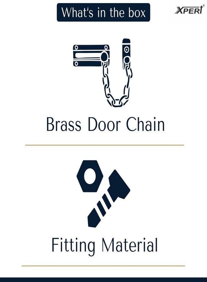 Xpert Brass Door Chain by Xpert (Pack of 1) Works with Chain Lock for Door & Door Lock - Door Chain Lock for Main Door & Safety Latch for Door - Latch Lock for Door & Door Safety (DC-145) - Image 5