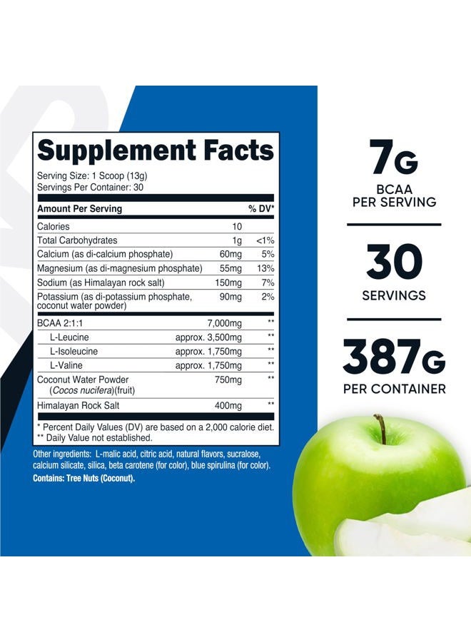 Nutricost مسحوق BCAA + ترطيب (تفاح أخضر) 30 حصة - أحماض أمينية متفرعة مع مركب الترطيب - خالي من الغلوتين، غير معدل وراثيًا - Image 2