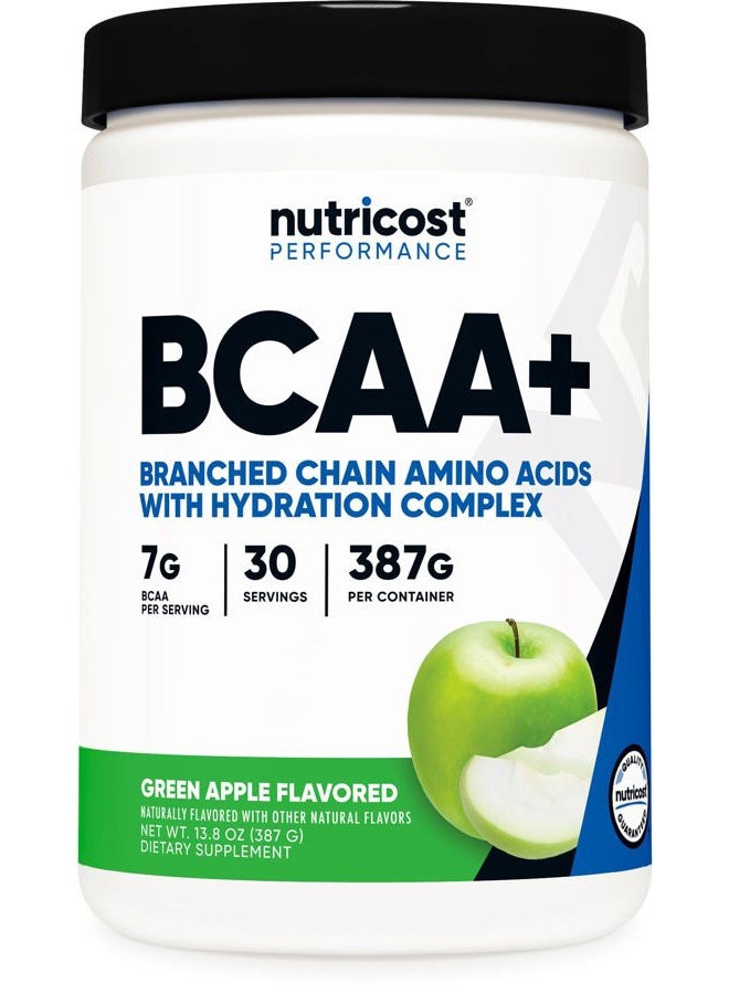 Nutricost مسحوق BCAA + ترطيب (تفاح أخضر) 30 حصة - أحماض أمينية متفرعة مع مركب الترطيب - خالي من الغلوتين، غير معدل وراثيًا - Image 1