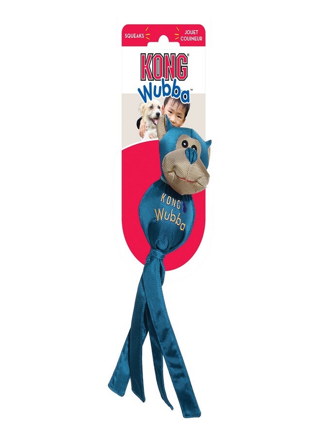 KONG Wubba Friends Ballistic Dog Toy - Durable Interactive Squeaky Toy, Assorted Colors/Animals, Fetch & Tug-of-War (Small) - Image 4