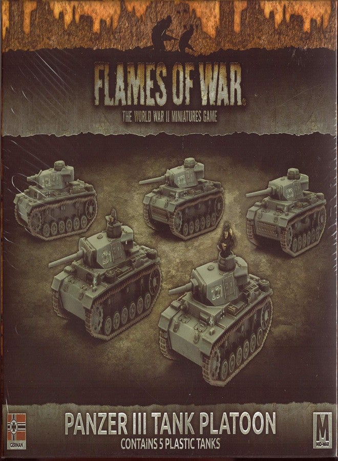 Flames of War: Mid War: German: Panzer III Tank Platoon (GBX105) - Image 1