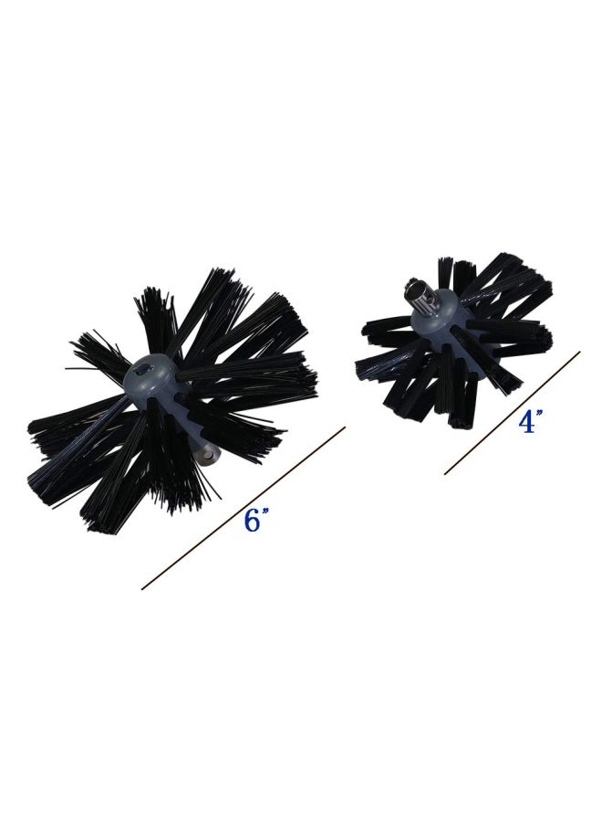 Qidobip Dryer Vent Duct Cleaner Kit Chimney Cleaning Brush 6 Inch 4 Inch 2 In 1 Drier Lint Sweeping Tool 24 Flexible Rods Drill Attachment  - Image 2