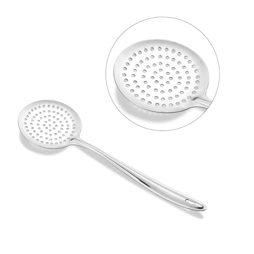 GS KITCHENWARE GS Stainless Steel Skimmer Puri/WADA Frying Strainer Jhara Versatile Deep Fry Chalni with Handle for Kitchen (Silver) Pack of 1 - Image 2
