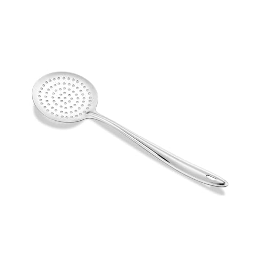 GS KITCHENWARE GS Stainless Steel Skimmer Puri/WADA Frying Strainer Jhara Versatile Deep Fry Chalni with Handle for Kitchen (Silver) Pack of 1 - Image 1
